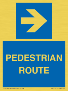 PEDESTRIAN ROUTE - right arrow